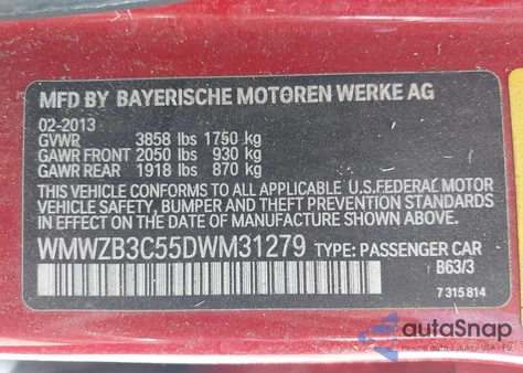 2013 Mini Countryman Cooper from USA, damaged, VIN WMWZB3C55DWM31279